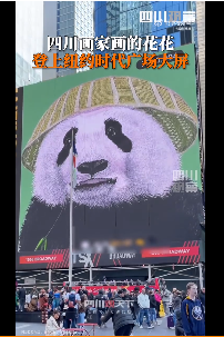 顶流熊猫花花！花花登上纽约时代广场大屏