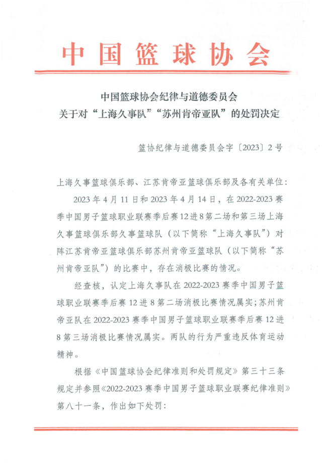 篮坛两名帅执教生涯或终结 篮协处罚结果为何不说是打假球？