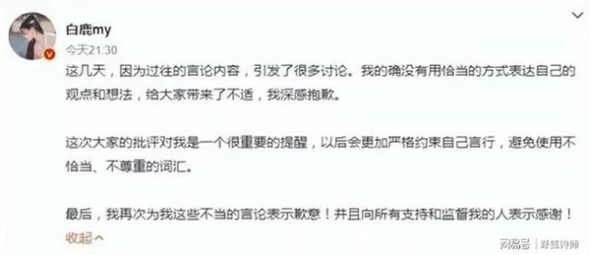 如何看待白鹿为过往言论道歉 网友：抠字眼、曲解别人意思、上纲上线！