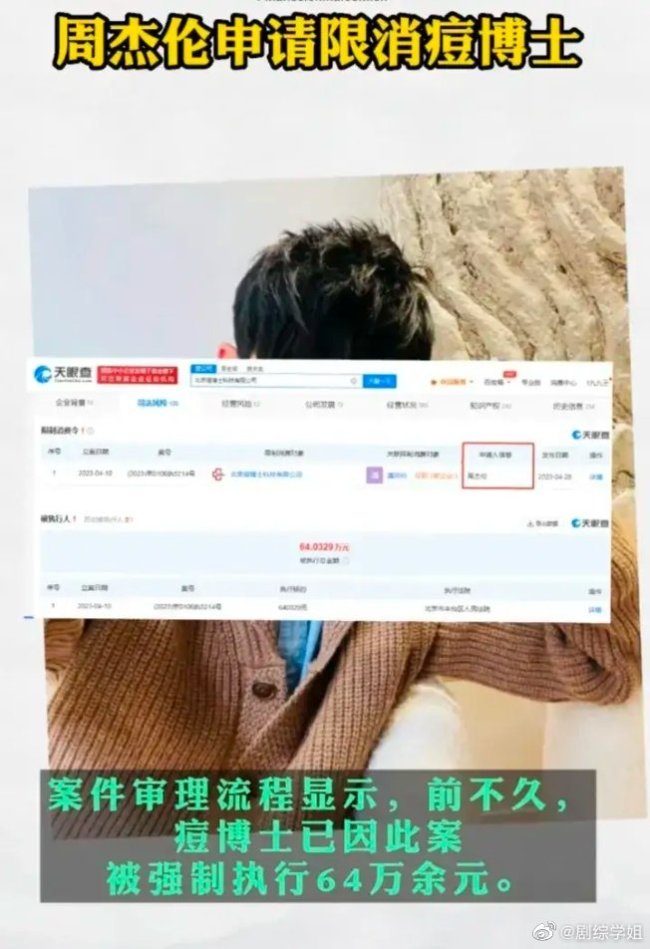 什么情况？周杰伦申请限消痘博士 曾多次起诉