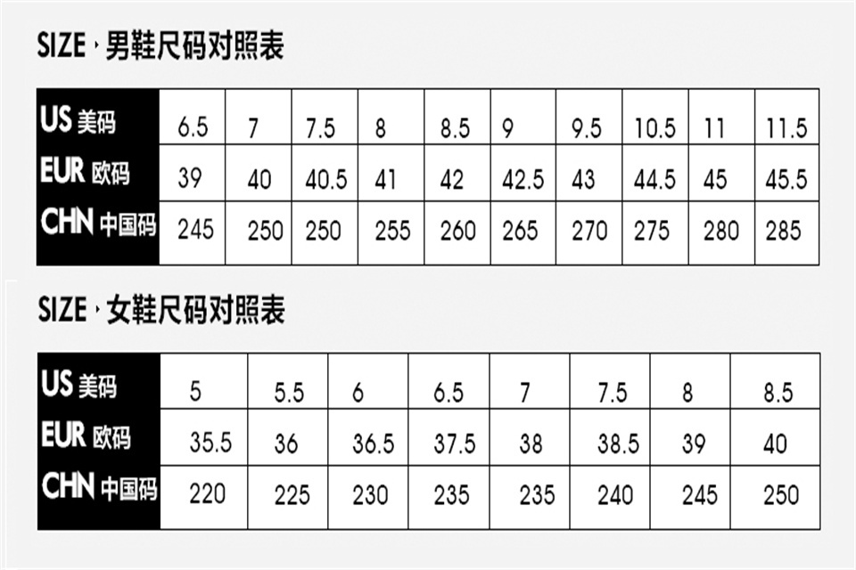 41鞋码相当于多少厘米