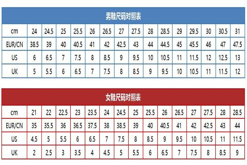 41鞋码相当于多少厘米