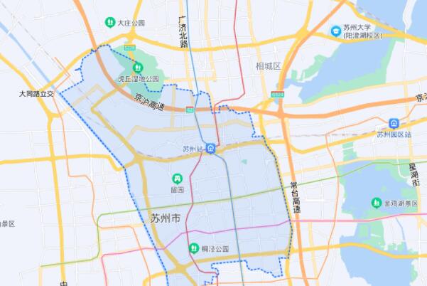 苏州市五个区面积排名，丝绸之府排第一，第二水域面积破千