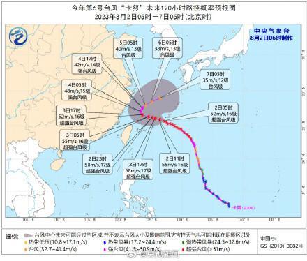 卡努向浙江至福建沿海靠近 或将出现“急转弯“神走位