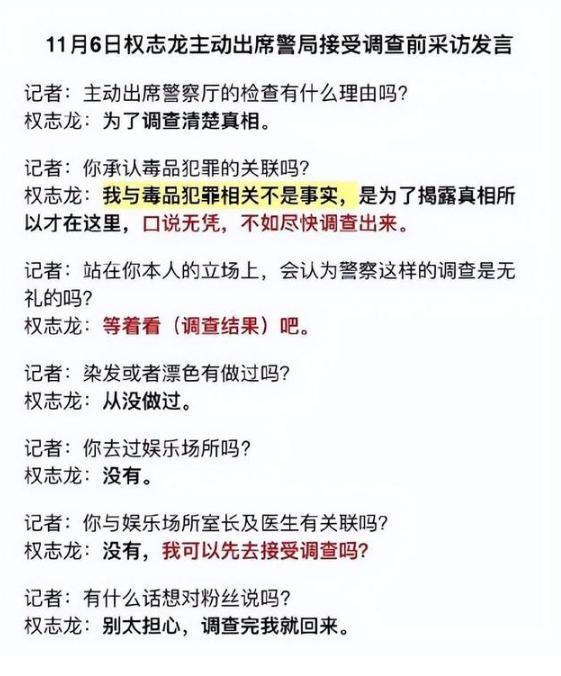 权志龙简易药检结果呈阴性！此前曾被传涉嫌吸毒