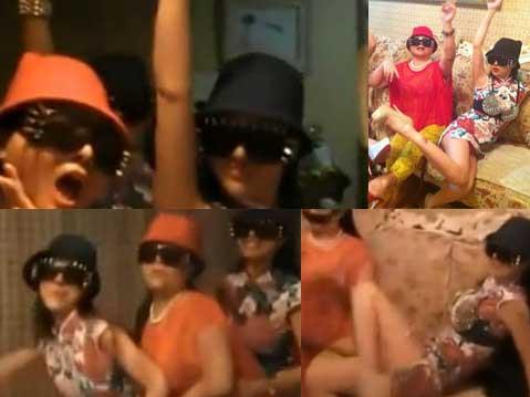 干露露版《江南style》 母女三人胸罩配旗袍