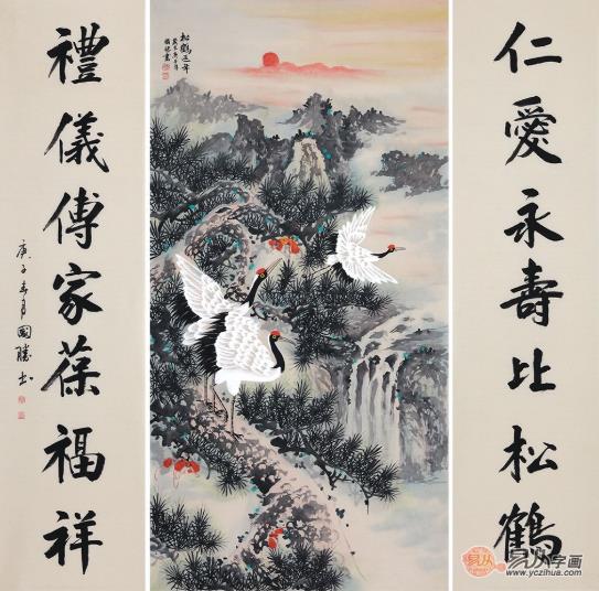 沙发背景墙装饰画，这些精美雅致的山水画可以入手