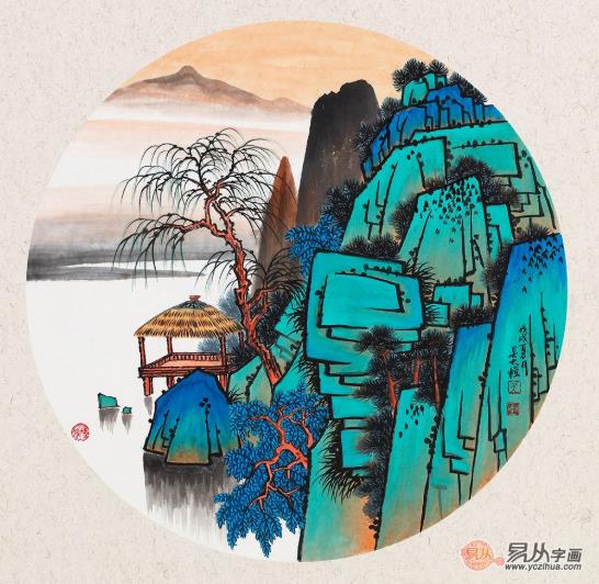 沙发背景墙装饰画，这些精美雅致的山水画可以入手