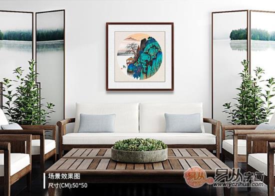 沙发背景墙装饰画，这些精美雅致的山水画可以入手