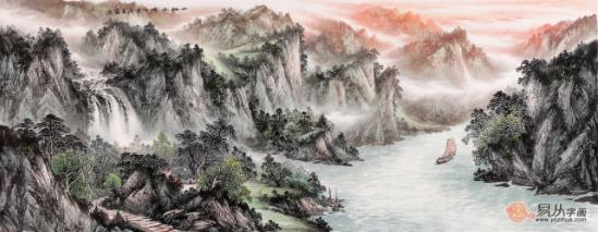 咫尺千里山水丨画家王宁作品一帆风顺——赏析