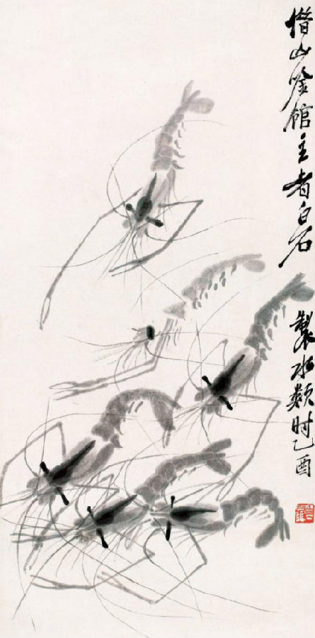 家庭室内装饰挂画，虾趣图，浓妆淡抹总相宜