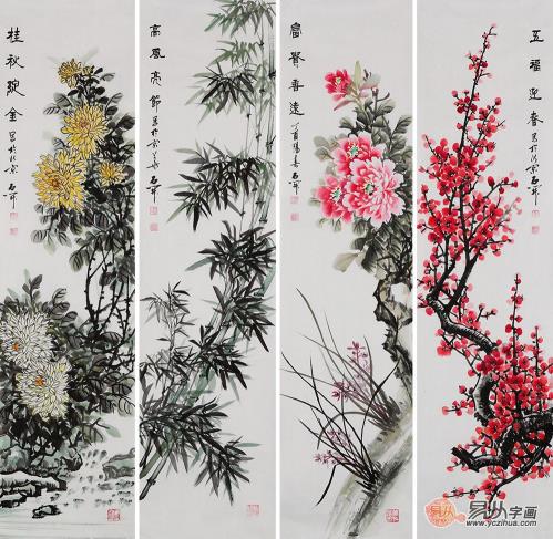 家中客厅挂什么国画好？挂幅花鸟画，想不美都难