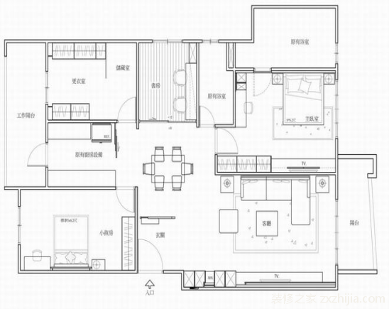 自然质感北欧LOFT三居 107平米装修设计案例赏析