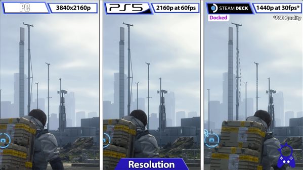 Steam掌机运行《死亡搁浅》对比 2k、30帧表现不错