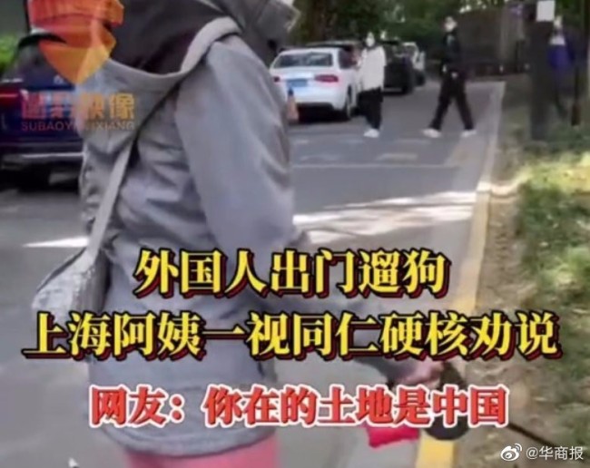 驻沪外交官出门遛狗被硬核劝回 上海阿姨好牛