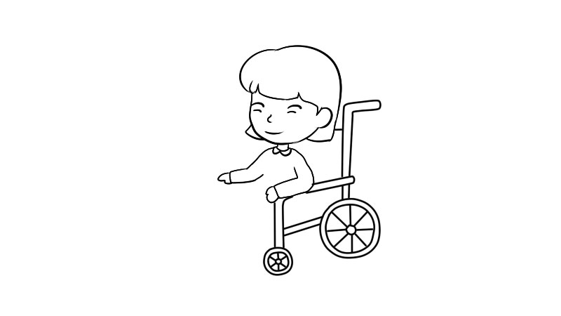 助残日残疾人简笔画怎么画