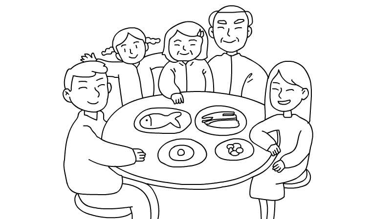 吃年夜饭简笔画怎么画