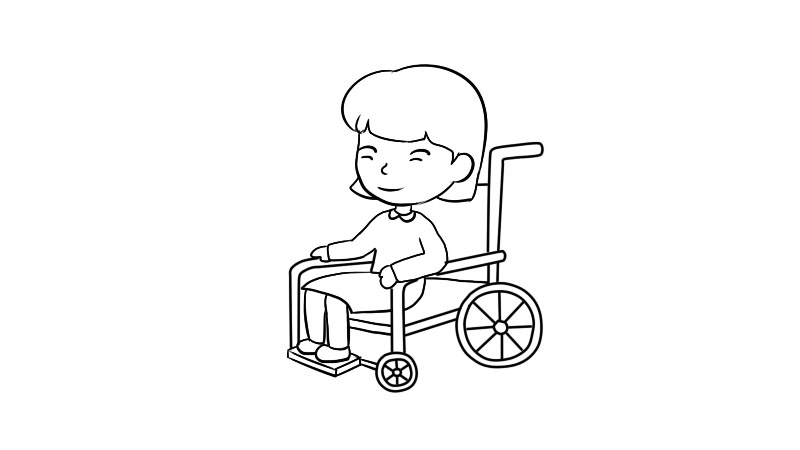 助残日残疾人简笔画怎么画