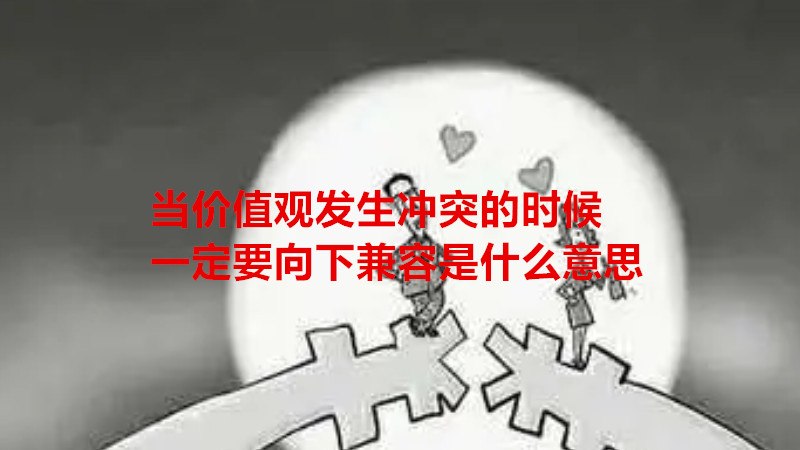 当价值观发生冲突的时候一定要向下兼容是什么意思