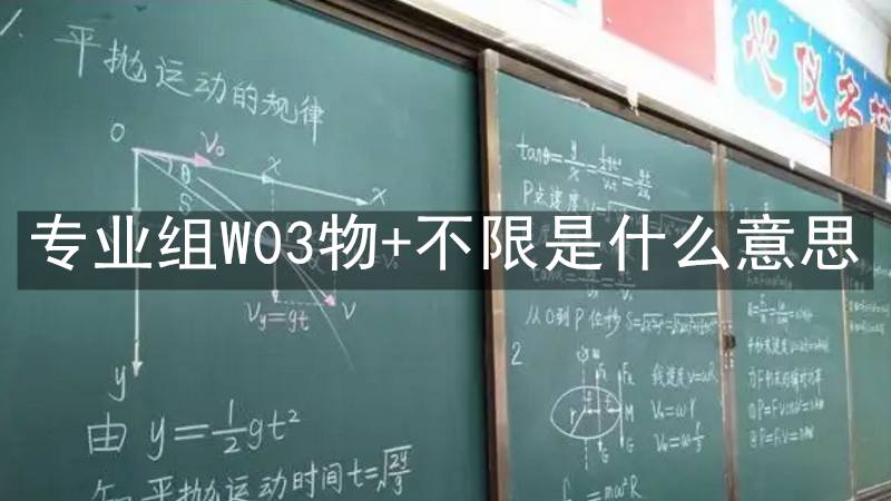 专业组W03物+不限是什么意思