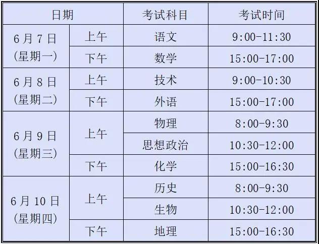 2022高考时间科目安排浙江,浙江省2022高考时间科目安排