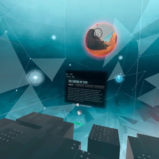 VR游戏《刺客信条Nexus》实机演示 主界面公布首个任务