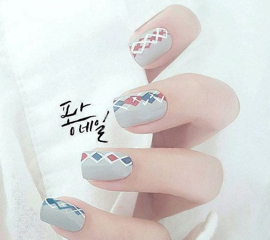 韩国清新美甲 清新美甲图片