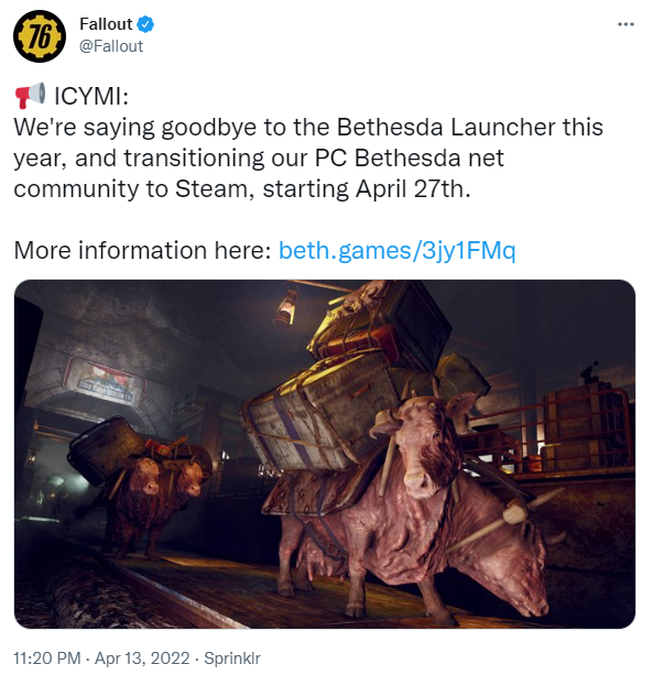 搬家开始！Bethesda数据迁移Steam通道现已开启