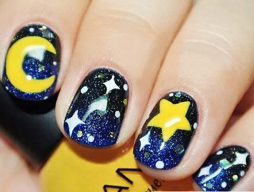 小清新美甲 星空美甲教程