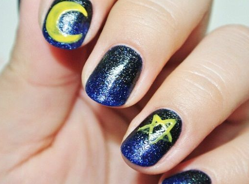 小清新美甲 星空美甲教程