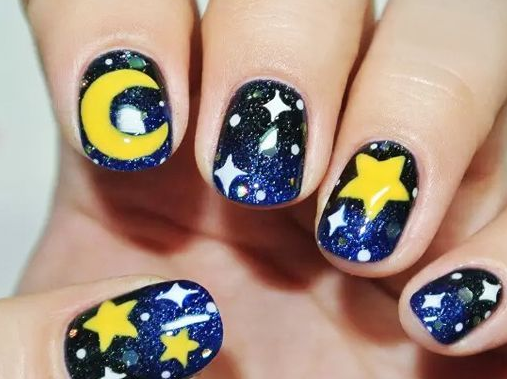 小清新美甲 星空美甲教程