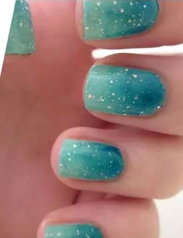 海洋美甲 蓝色美甲图片