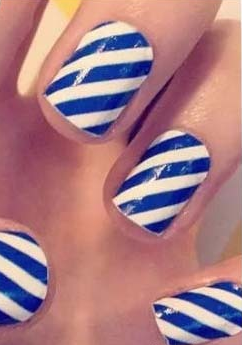 海洋美甲 蓝色美甲图片