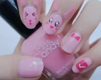 小动物美甲 兔子美甲教程
