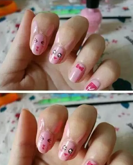 小动物美甲 兔子美甲教程