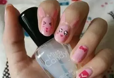小动物美甲 兔子美甲教程