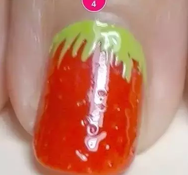 草莓美甲图片 可爱美甲教程