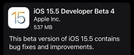 ios15.5beta4描述文件 ios15.5beta4更新了什么 ios15.5beta4更新内容