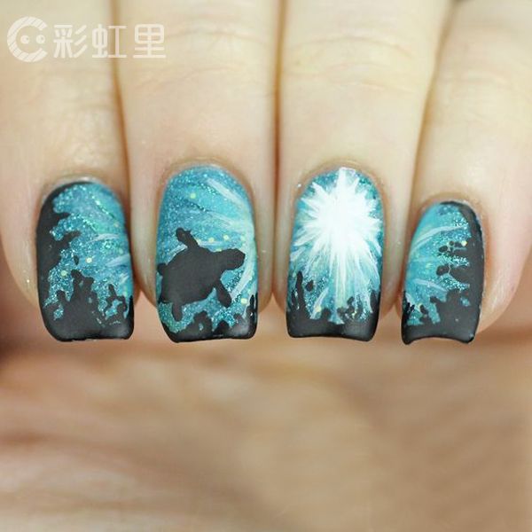 海洋系美甲 海洋风美甲图片