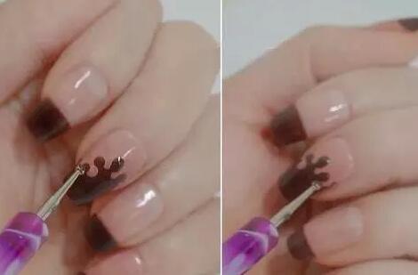 巧克力美甲 甜美美甲教程