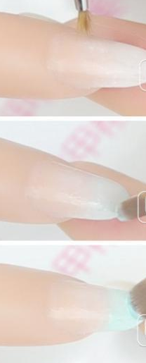 薄荷绿美甲图片 美甲渐变教程