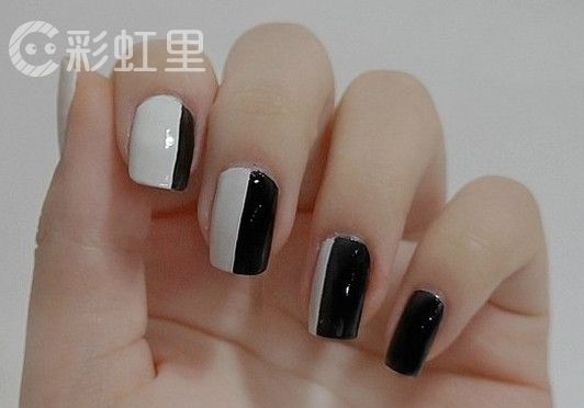 个性波点美甲 黑白美甲教程