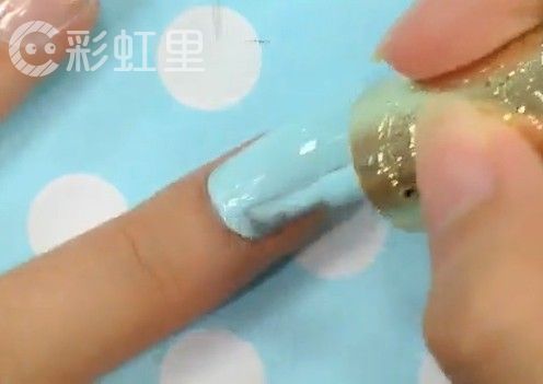蓝色海洋风美甲 diy美甲教程