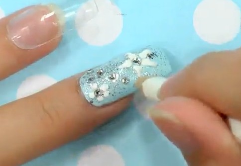 蓝色海洋风美甲 diy美甲教程