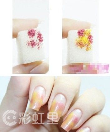 晕染美甲怎么做 花朵美甲晕染教程