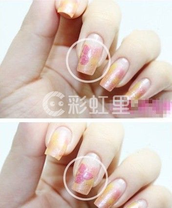 晕染美甲怎么做 花朵美甲晕染教程