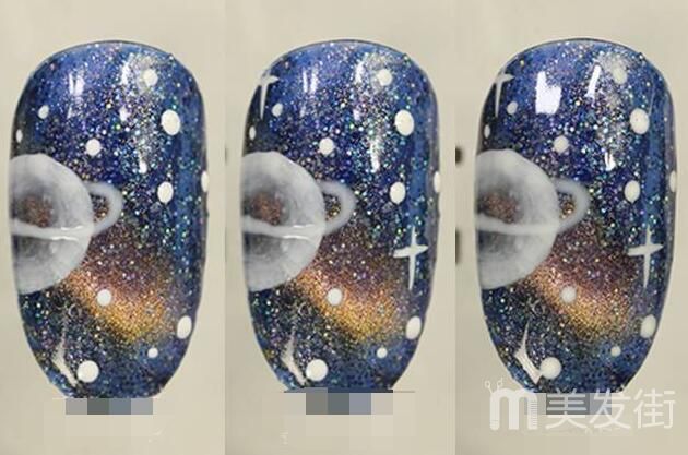 夏季星月美甲图片 星月美甲教程