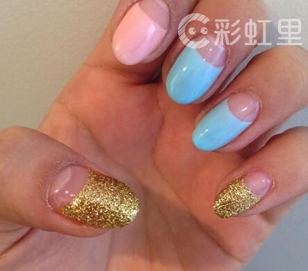 手绘美甲图片卡通 美人鱼美甲教程