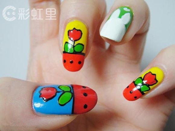 小兔子美甲图片 可爱美甲教程
