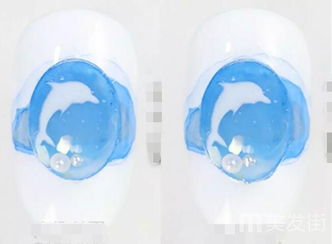 夏日海洋美甲图片 蓝色海洋风美甲教程